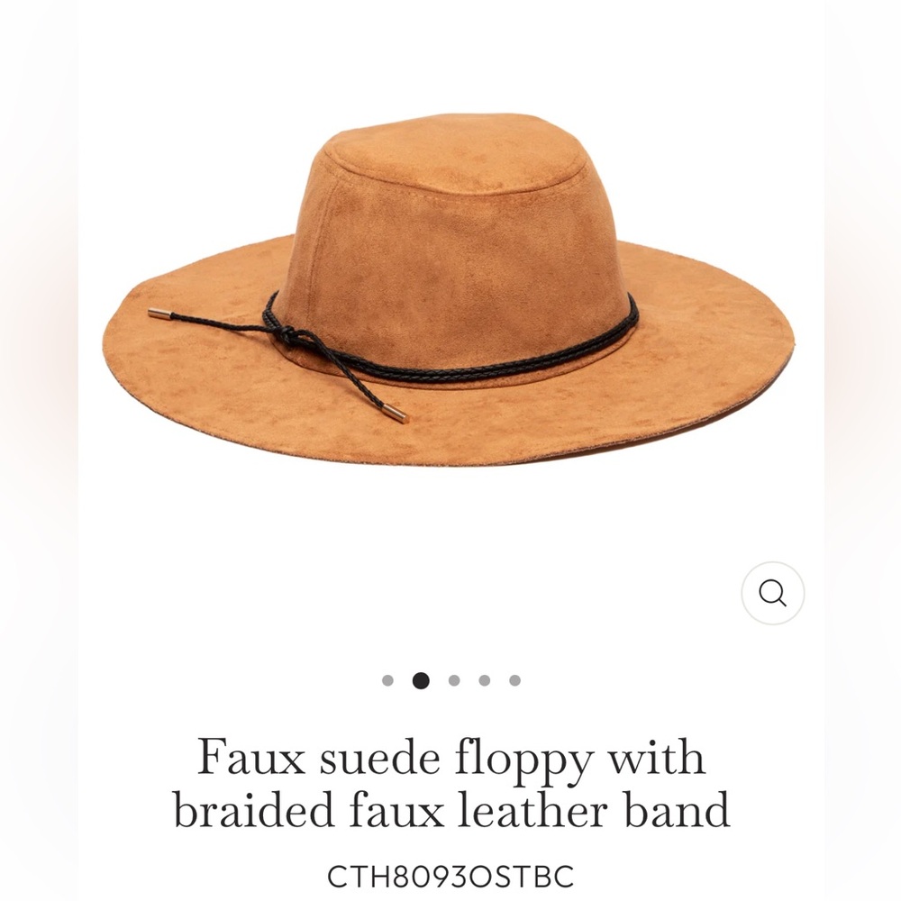 San Diego hat company woman’s Faux suede floppy with braided faux leather band